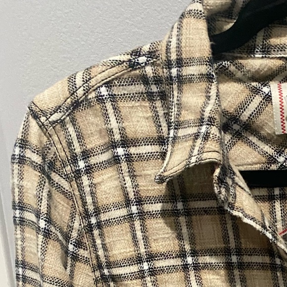 BDG Urban Outfitters NWOT Dakota Cropped Flannel Button-Down Shirt - Picture 6 of 6